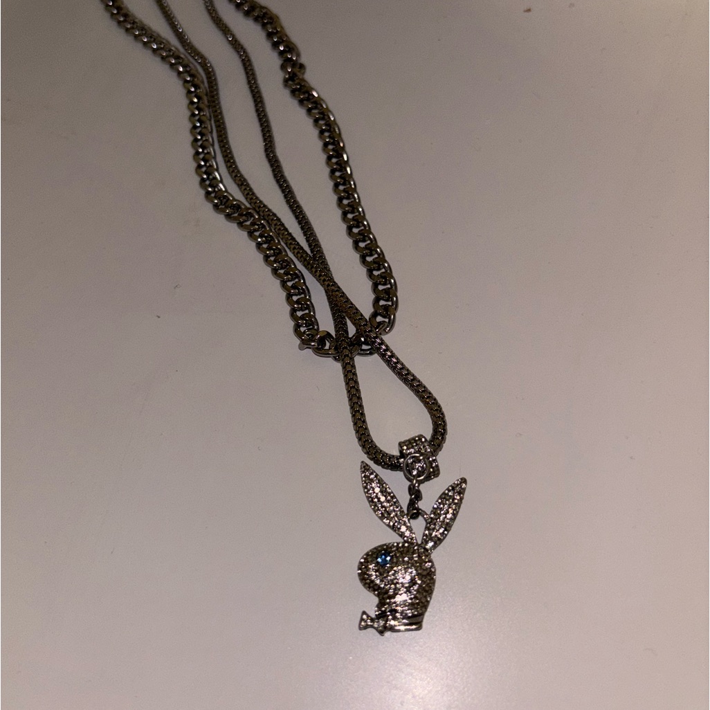 2 Piece Playboy Chain With Silver Pendant 65$